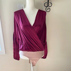 Amanda Uprichard Silk Wrap Bodysuit